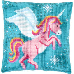 Vervaco Cross Stitch Cushion Kit Unicorn, Cotton Multi-Color, 40 x 40 x 0,3 cm
