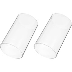 Milisten Glass Candle Holder 2 Pieces Candle Holder Clear Glass Cylinder Open Both Ends for Coffee Dining Table Wedding Home Decoration 8 x 15 cm