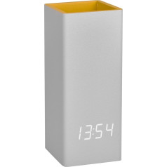 TFA Dostmann Clocco Desk 60.2041.15 Digital Alarm Clock with Pen Organiser for Desk Office Gadget with Indoor Thermometer Date Display Quartz Clock Grey