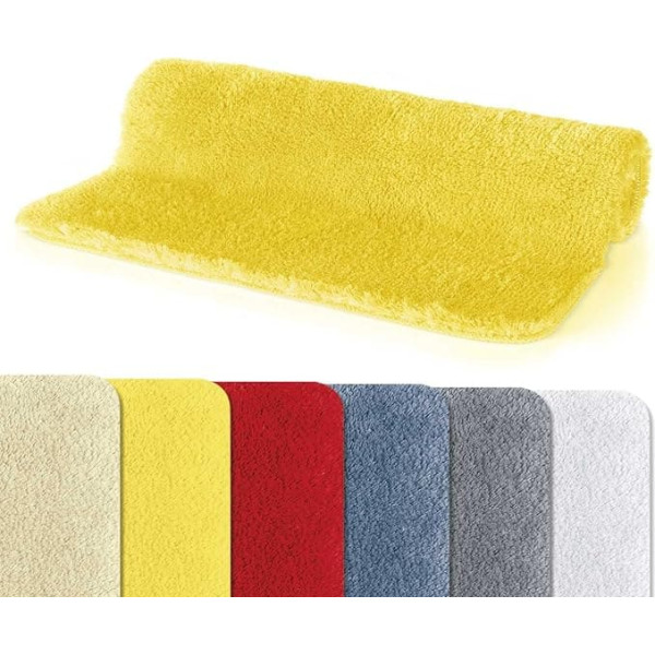 Spirella Fino Supersoft Bath Mat Shower Mat Washable Non-Slip Bath Mat 50 x 80 cm - Yellow