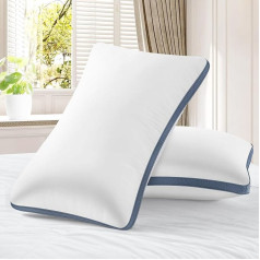 Pillows, Luxury Pillows, Hotel Quality Soft Pillows for Sleeping with Breathable Mesh Side, Bouncy Bed Pillow, Support Pillow, Down Alternative Microfiber Filling (Standard Size)