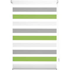 EasyFix Night and Day Roller Blind for Night and Day, Installation without Tools, Size 82 x 180 cm, No Drilling, Fabric Size 79 x 175 cm, for Night and Day, Grey, Pistachio
