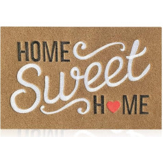 Home Sweet Home Welcome Mat with Non Slip Rubber Backing for Indoor Outdoor Use Brown