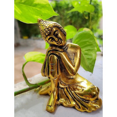 Clapping Buddha Statue for Home Decor Feng Shui Metal Golden Sleeping Buddhism Statues Small Buddha Peaceful Meditation Zen Yoga Buddha Giftitem_Buddha