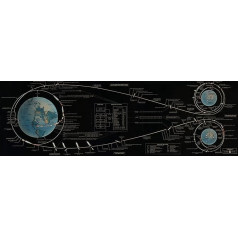 Apollo 11 Flight Plan Poster - Lunar Landing Chart Space Poster - Wall Art Large Outer Space Print/Space Room Decor for NASA, Astronaut, & Astronomy Fans Enthusiasts Gift Poster (30 cm x 91 cm)