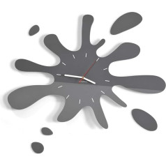 Modern wall clock SPLASH, no ticking (grey)