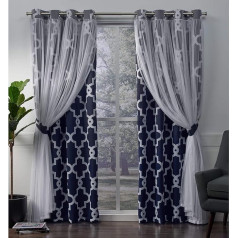 Curtains Alegra Woven Blackout Grommet Top Panel Pair, Indigo, 52x96, 2 Piece