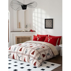Red Deer Teddy Fleece Winter Single Duvet Cover Set