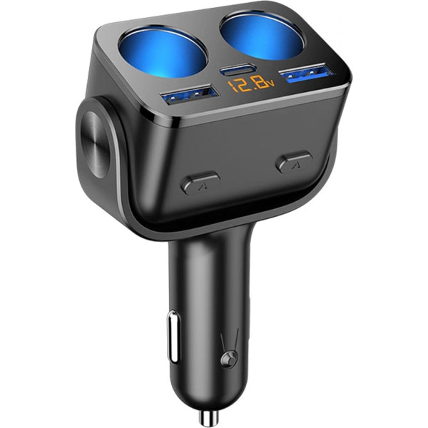 180 W Car Charger Adapter 12 V/30 V Car Cigarette Lighter Distributor, Car USB Splitter Adapter Splitter Socket 180 Degree Rotation Dual USB for Mobile Phone Tablet GPS Dash Camera Adapter