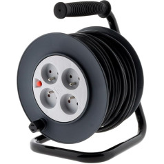 Zenitech - Reel with 4 Sockets HO5VV-F 3G1mm² 25m + Circuit Breaker