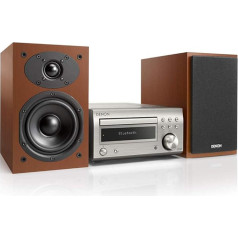 Denon D-M 41 Compact hi-fi system with 2 x 30 watts output power premium silver / cherry wood