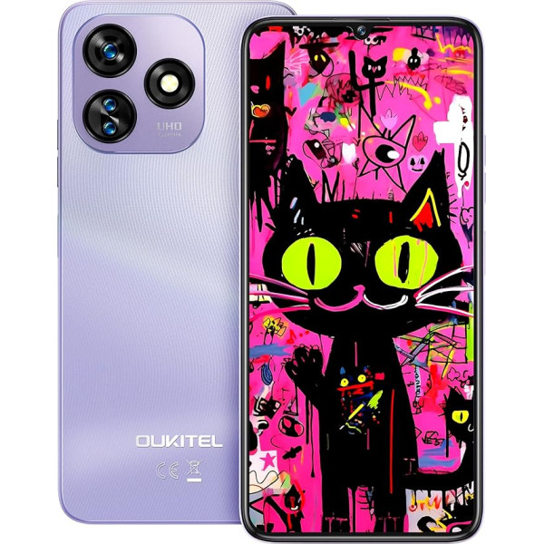 OUKITEL C51 Smartphone Without Contract, 18 GB (6 + 12) + 128 GB Mobile Phone Without Contract, 6.8 Inches, Android 14 5150 mAh Battery, 13 MP + 5 MP Camera, Face + Fingerprint, GPS, Dual SIM 4G