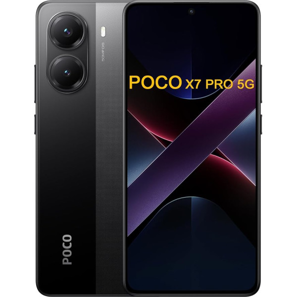 Xiaomi Poco X7 Pro 5G Smartphone, 512GB, 12GB RAM, 6.67 Inch CrystalRes 1.5K 120Hz AMOLED Display, 6000mAh Battery, Black, Black