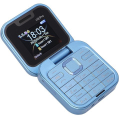 2G Folding Mobile Phone for Seniors, 2 SIM Cards, Small Display, Foldable Mobile Phone with LED Flashlight, Rear Camera, FM Radio for Students, Seniors (Blue)