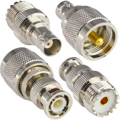 Nisaea 4pcs BNC to UHF Female Wifi Aerial Extension Kit RF Coax Plug