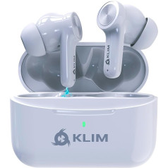 KLIM Pods V2 - Bluetooth 5.3 Headphones in Ear White - High Sound Quality - ANC - Excellent Insulation - Easy and Quick Pairing - Long Lasting Battery 24 Hours