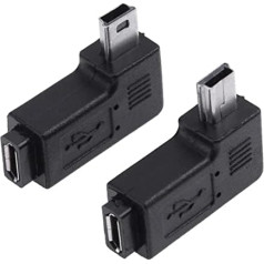 INNOV8 Mini-USB-Stecker auf Micro-USB-Buchse, abgewinkelter Ladeadapter (1 x rechtwinklig und 1 x links)