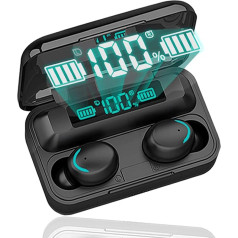 Wireless Headphones Bluetooth 5.1 with Microphone, IPX7 Waterproof Wireless Sports Headphones with ENC Noise Cancelling for Android and iOS (Black)