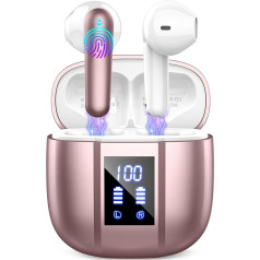 Headphones Wireless Bluetooth 5.3, Bluetooth Headphones In Ear with 4 ENC Noise Cancelling Mic, IP7 Waterproof Wireless Headphones, 48H Immersive Deep Bass Earbuds, Digital LED Display Earphones
