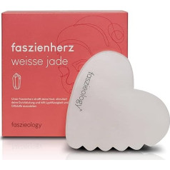 faszieology® Fascia Heart [Made of White Jade] - Hand-Cut Gua Sha Stone for Face & Body - Soothing Fascia Massage & Lymphatic Drainage
