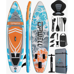 UPWELL 320 cm/335 cm Inflatable Paddle Board, Stand Up Paddle Board for Youth and Adults, Stable Design, Premium SUP Accessories, Backpack, 10L Dry Bag, 2-in-1 Paddle, Leash, Hand Pump, Fins