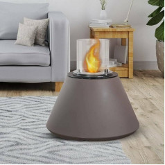 Dmora Dsentiment Bioethanol Fireplace, Ecological Fireplace, Smokeless Fire, Heating with Ethanol, Made in Italy, 60 x 60 x 56 cm, Brown