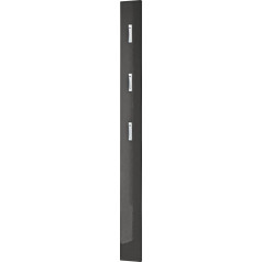 Germania Coat Rack Panel 3255-547 with Three Fold-Out Metal Coat Hooks in Anthracite High Gloss 15 x 170 x 3 cm (W x H x D)