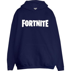 Fortnite Women's Text Logo Boyfriend Fit Hoodie Marine Pullover Hoodie