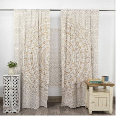 Popular Handicrafts Indian Hippie Curtain Bohemian Elephant Mandala White Gold