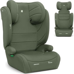 KikkaBoo i-Size i-AID Car Seat Children 15-36 kg Baby Car Seat 100-150 cm Group 2 3 ISOFIX 3.5 to 12 Years 13-Way Adjustable Headrest Army Green