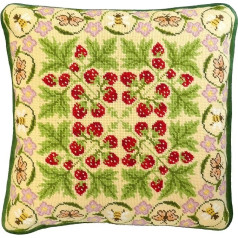Bothy Threads Tapestry Embroidery Cushion Set The Strawberry Field 35.5 x 35.5 cm TAP3 Embroidery Picture Pre-Printed
