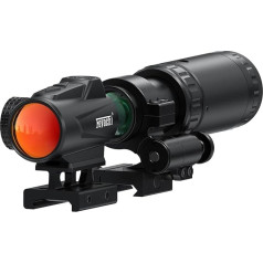 Feyachi V90 2 MOA Red Dot Visor with M37 1.5X - 5X Red Dot Magnifier, 1 x 25 mm Rifle Scope Luminous Dot Sight for 20/22 mm Picatinny/Weaver Rails