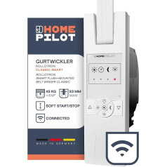 HOMEPILOT - Gurtwickler RolloTron classic smart | Elektrischer Gurtwickler zur bequemen Rolladensteuerung. Smart Home Rolladen Zubehör - auch zum nachrüsten geeignet! Zugleistung: 45 kg
