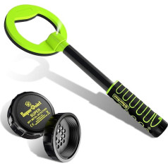 Septpenta Portable IP68 Waterproof Metal Detector, 3.9 4.7 Inch Coil, Intelligent Acoustic and Optical Alarm, Built-in 6F22 1600 mAh Lithium Battery for Gold and Silver Search (Green)