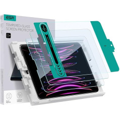 ESR 2 Pack for iPad Pro 12.9 Inch (2022/2021/2020/2018) Tempered Glass Screen Protector with Easy Install Tray, 9H Hardness, Scratch-Resistant, HD Clarity
