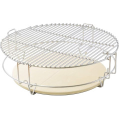 Onlyfire GCG-8552 Cooking System (2 x Grill Racks, 1 x Frame, 2 x Heat Deflectors) Compatible with Big Green Egg, Ceramic Grill, Kamado Joe Classic, Pit Boss K22 etc