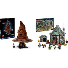 LEGO Harry Potter The Talking Hat, Hogwarts Model for Adults & Harry Potter Hagrid's Hut: An Unexpected Visit Set with 5 Mini Figures and 2 Animal Figures