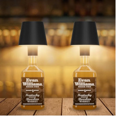 LED Battery Bottle Light, 5500 mAh Dimmable Table Lamp, IP54 Wireless Bottle Lamp, Touch Table Lamp for Indoor/Outdoor Use, Black Pack of 2