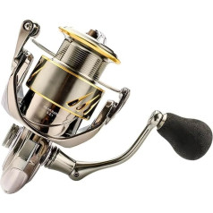 Fishing Reels Fishing Reel 1000-6000 5.2:1 9+1BB Fishing Reels MAX Drag 10-25Kg Power Spinning Reel Metal Body Reel Seawater Reel Carp Reel (Color : Gold, Size : 6000)