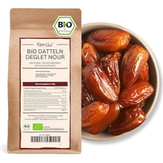 Kamelur 1 kg Organic Dates Deglet Nour Pitted and Dried – Natural Dates Organic from Tunisia, No Additives