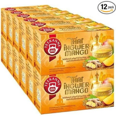 Teekanne Thai Ginger Mango, Pack of 12 (12 x 20 Tea Bags), 12 x 45 g