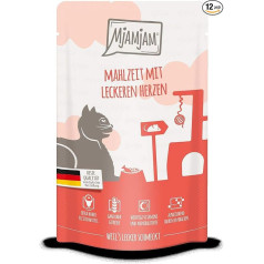 Cat Wet Food: Meal with Delicious Hearts - 12 Pack, High Meat Content
