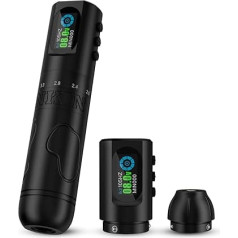 INKin INKflexo Tattoo Machine, Wireless Tattoo Pen with Adjustable Stroke 2.0-4.2 mm and OLED Digital Display, Tattoo Machine Set with 2 Replaceable 1600 mAh Batteries for Long-Term Work
