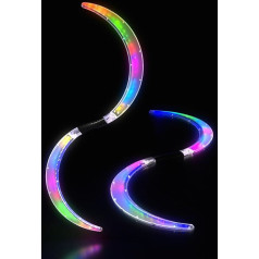 LED POI Rods S-Shape with 241 Colour Light Modes USB Rechargeable Juggling Magic LED S-Staffs Colours, Deep Visual Effect Circus Toy
