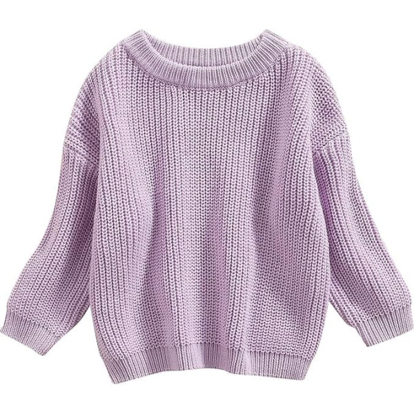 Toddler Baby Girls Boys Crew Neck Long Sleeve Candy Color Knitted Jumper Tops Autumn Winter Sweatshirt