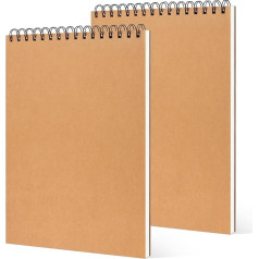 2 Pack Sketch Pad A3 Drawing Pad Spiral Binding - Micro-Perforated Drawing Paper - 40 Sheets 160 GSM Drawing Book for Children, Drawing Pad for Sketching, Portrait Format - 43 x 29.8 cm