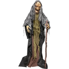 Amscan - Animatronic Animated Standing Witch with Walking Stick