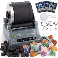 National Geographic Stone Drum Hobby Kit - Complete Set for Stone Drumming with High Quality Drum Gemstones and Patented GemFoam Polish - Educational Mint Science Set