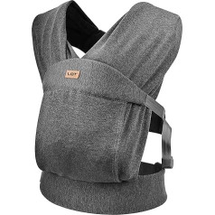 Baby Sling Breathable Baby Sling Elastic for Newborns Toddlers Soft Cotton Baby Sling Newborn from Birth up to 15 kg, Grey
