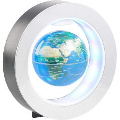 infactory Floating Globe: 10 cm Floating Globe in Magnetic Ring with Colourful LED Lighting (Floating Globe, Floating Earth Globe, Magnetic Lights)